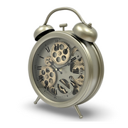 Ronis Luxurious Rotating Gears Clock 34cm Silver