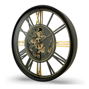 Ronis Luxurious Rotating Gears Clock 60cm Black/Gold