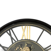 Ronis Luxurious Rotating Gears Clock 60cm Black/Gold