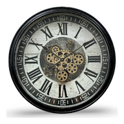 Ronis Luxurious Rotating Gears Clock 60cm Black