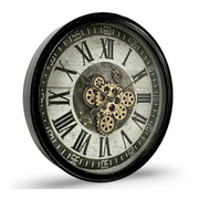 Ronis Luxurious Rotating Gears Clock 60cm Black