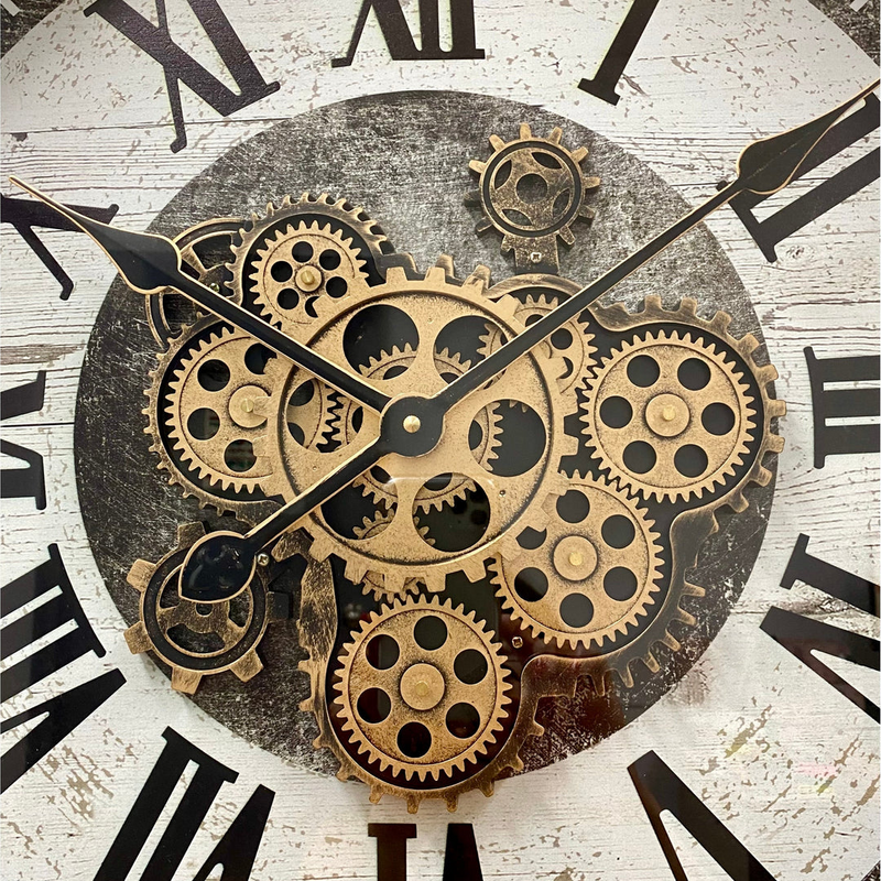 Ronis Luxurious Rotating Gears Clock 60cm Black