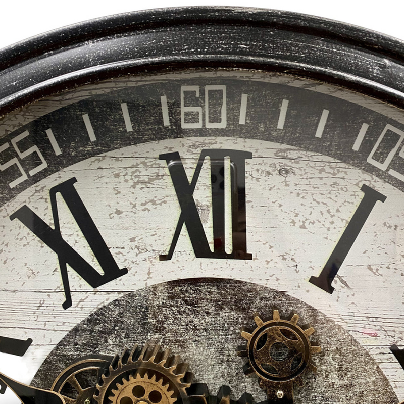 Ronis Luxurious Rotating Gears Clock 60cm Black