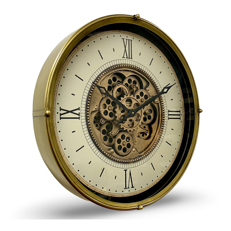 Ronis Luxurious Rotating Gears Clock 60cm Gold
