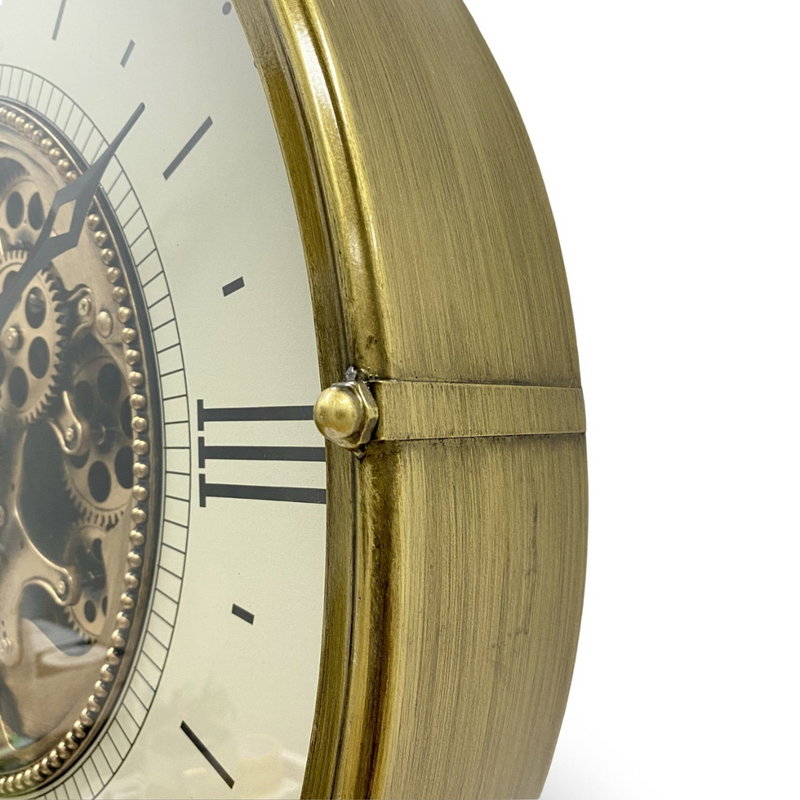 Ronis Luxurious Rotating Gears Clock 60cm Gold