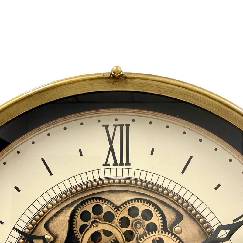 Ronis Luxurious Rotating Gears Clock 60cm Gold