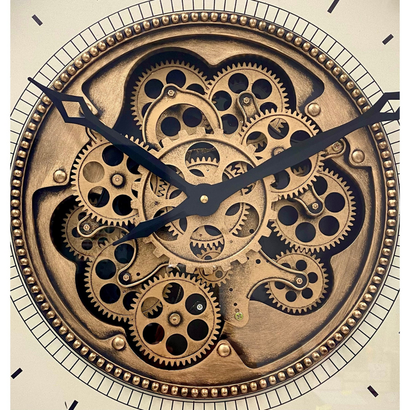 Ronis Luxurious Rotating Gears Clock 60cm Gold