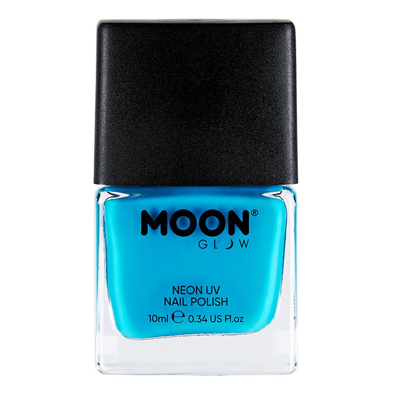 Neon UV reactive blue nail polish