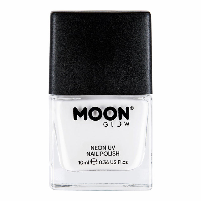 Neon UV reactive white nail polish