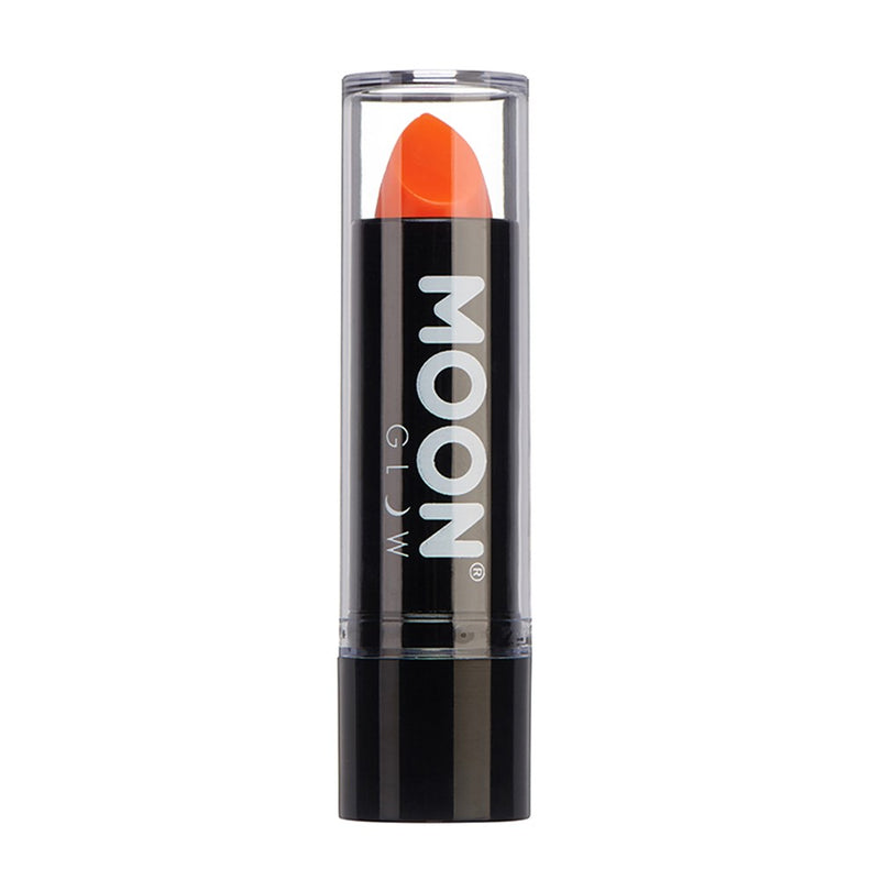 Neon UV reactive orange lipstick