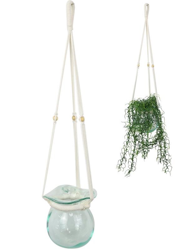 Hanging macrame planter