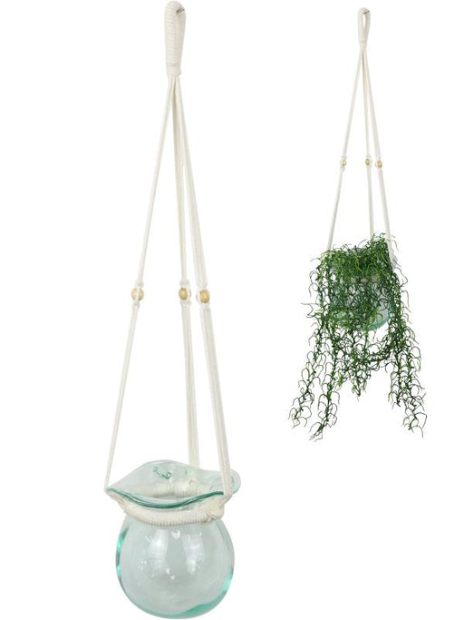 Hanging macrame planter
