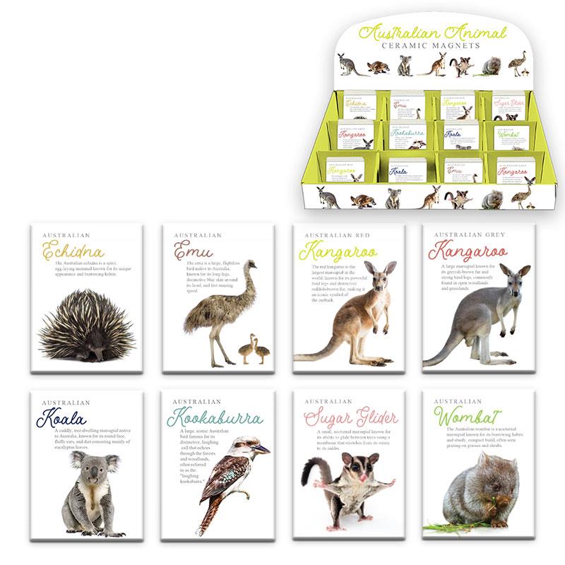 Australian Animal Ceramic Magnet 8 assorted 6x8cm