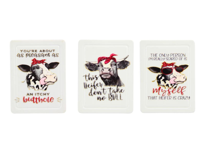 6X8CM COW FUNNY SAYINGS MAGNET 3 ASS
