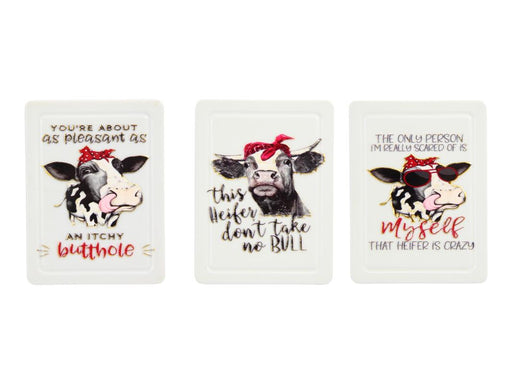 6X8CM COW FUNNY SAYINGS MAGNET 3 ASS