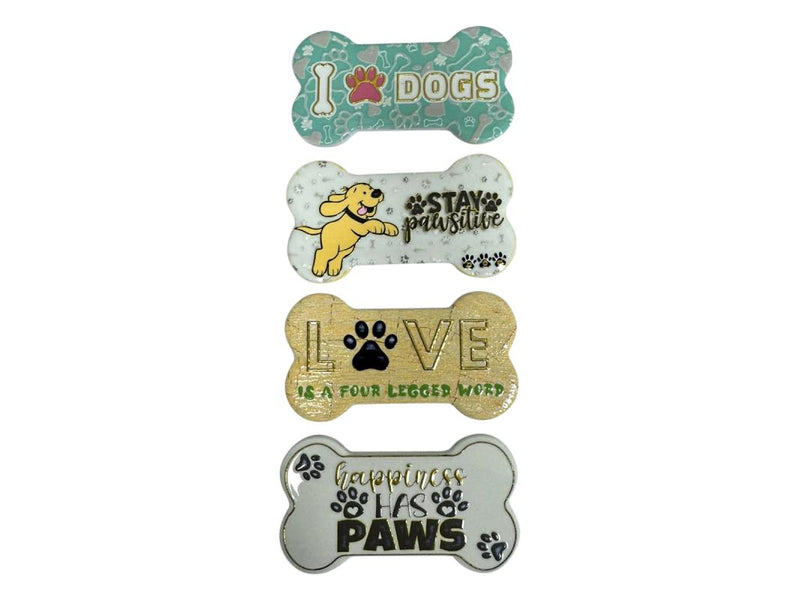 Dog Bone Magnet with Sayings 4 assorted