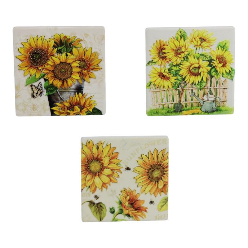 Sunflower Magnet 3 assorted 7.5cm