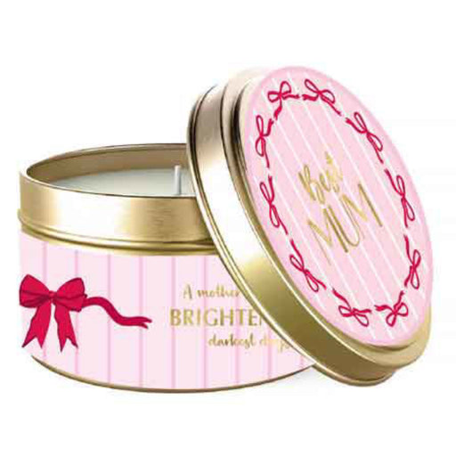 Decorative tin candle with vanilla scent for Mum