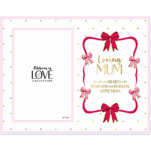 Glass photo frame for Mum with Ribbons of Love detailing