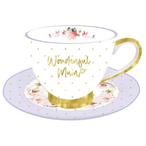 Lilac new bone china tea cup and saucer set for Mum
