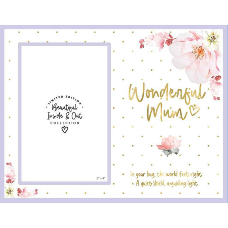 Lilac photo frame for Mum with Beautiful Inside/Out detailing