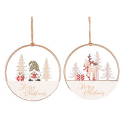 MDF Metal Tree Ornament 10cm Assorted – Christmas holiday decorations for trees and home décor