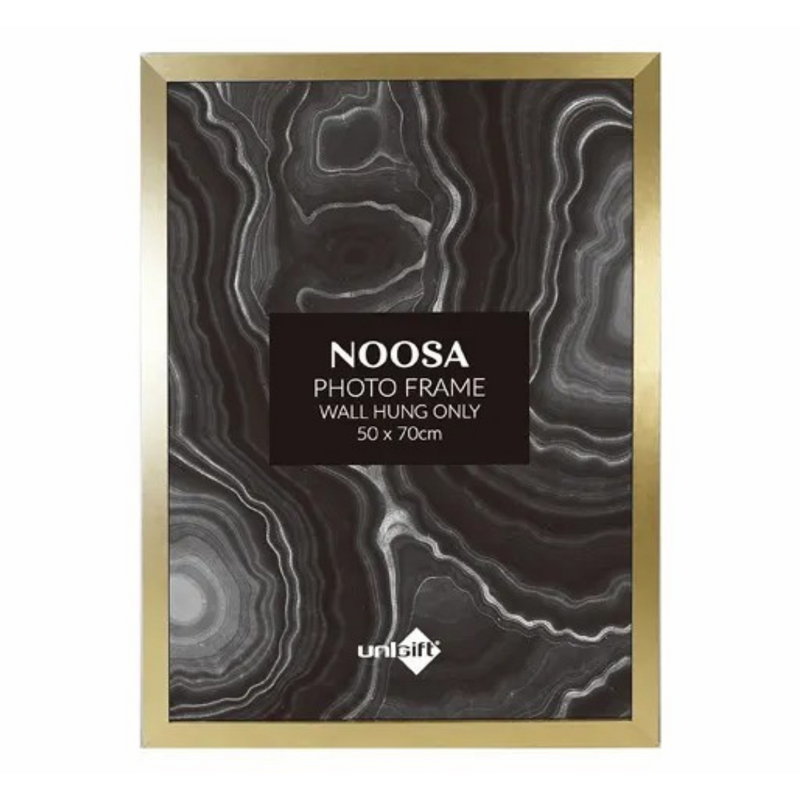 Gold MDF Noosa Frame 50x70cm for posters and art prints, modern metallic wall frame for gallery wall and feature wall décor