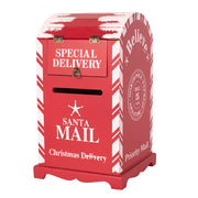Traditional festive red Christmas post box made of MDF 23x23x38cm – thumbnail