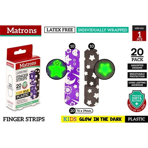 Glow in the dark adhesive bandages