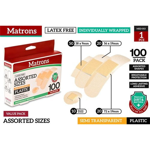 Assorted sheer plastic adhesive bandages