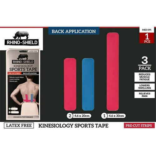Pre-cut kinesiology tape for back