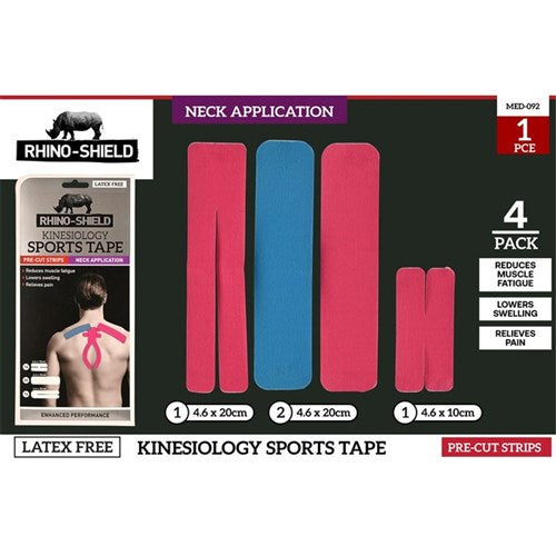 Pre-cut kinesiology tape for neck