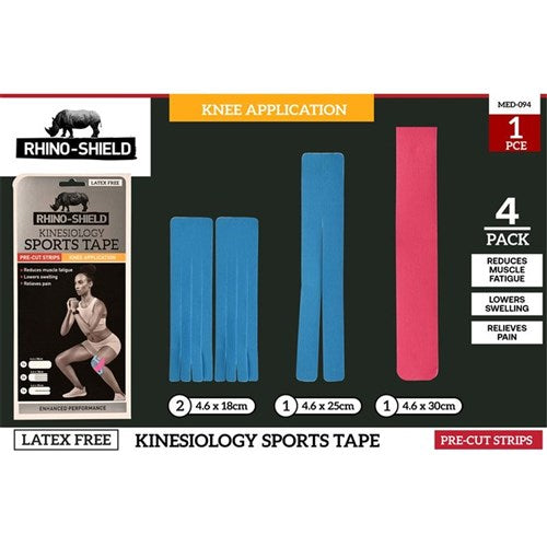 Pre-cut kinesiology tape for knees