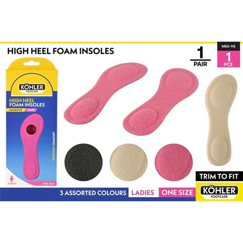 Foam insoles for high heels