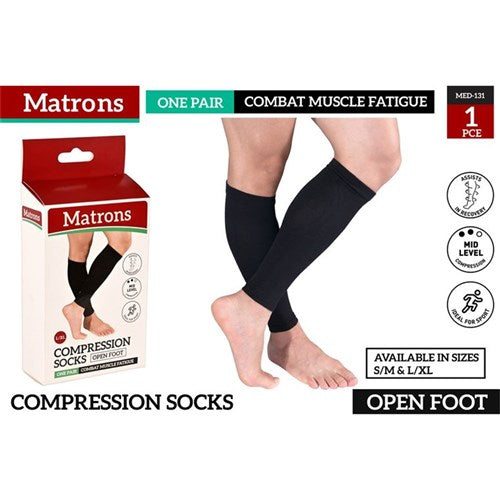 Open toe compression stockings for women