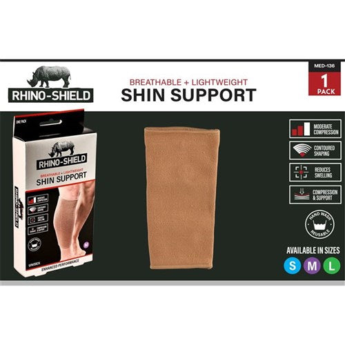Elastic shin and calf support sleeve