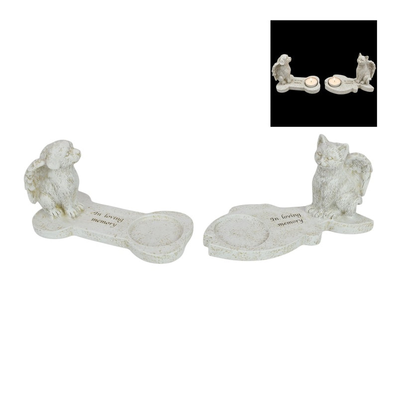 Memorial cat and dog tealight holder 8.5x14cm