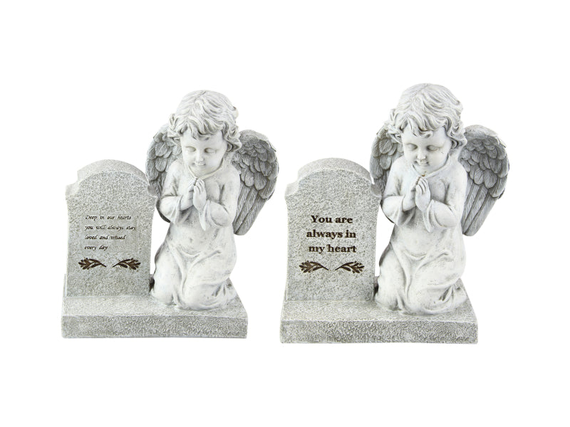Memorial plaque with praying angel assorted