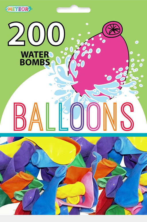 Pack of 200 assorted colored water balloons