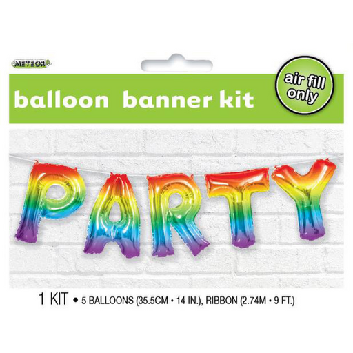 Party Rainbow Foil Letter Balloon Kit 35.5cm