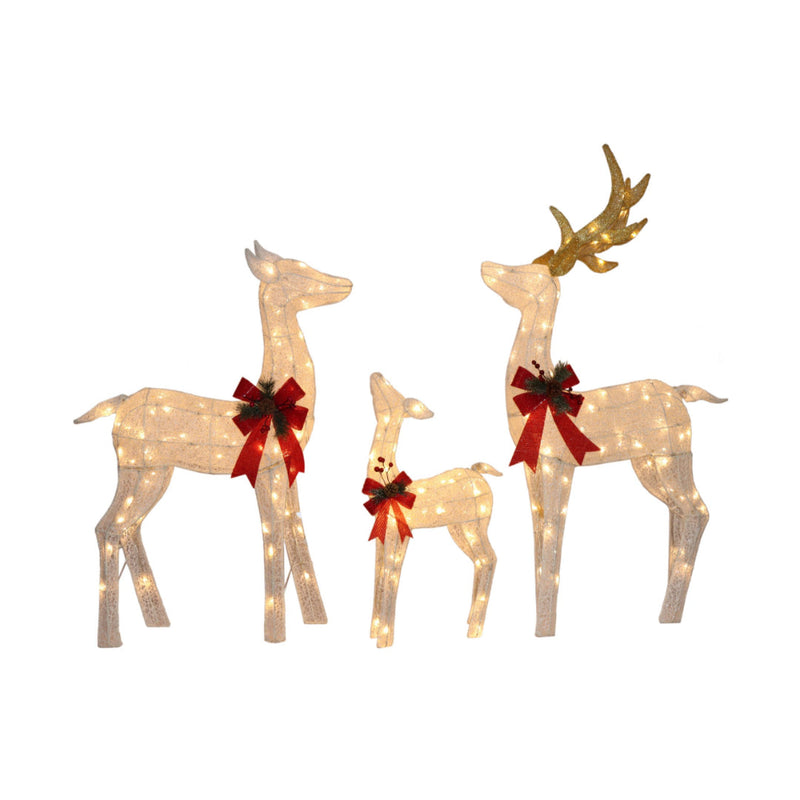 Ronis Gold Mesh LED Reindeer 120cmH Set of 3
