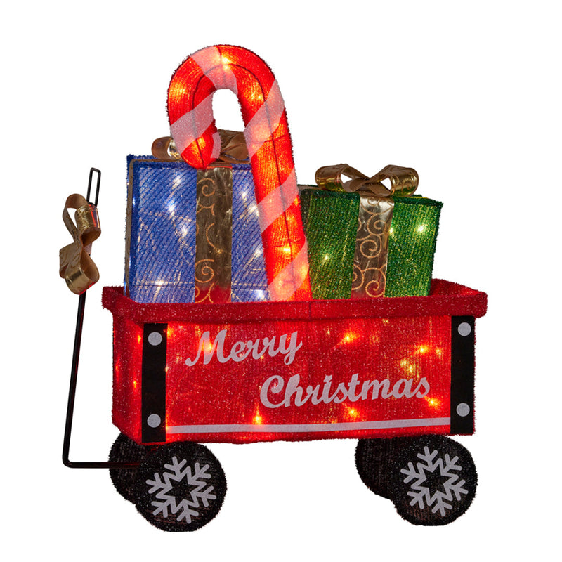 Ronis Christmas Cart w Lights 66cm