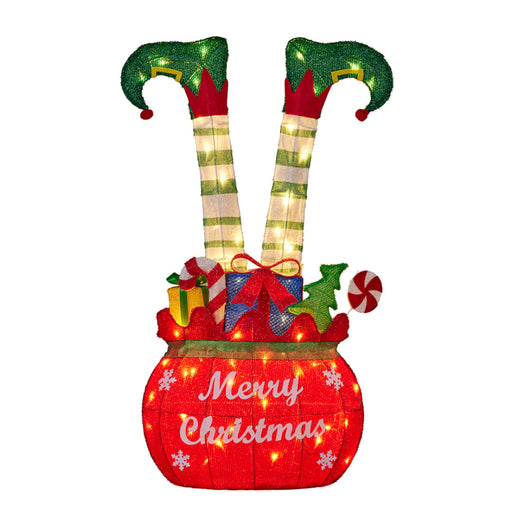 Ronis Elf Legs in a Sack w Lights 86cm