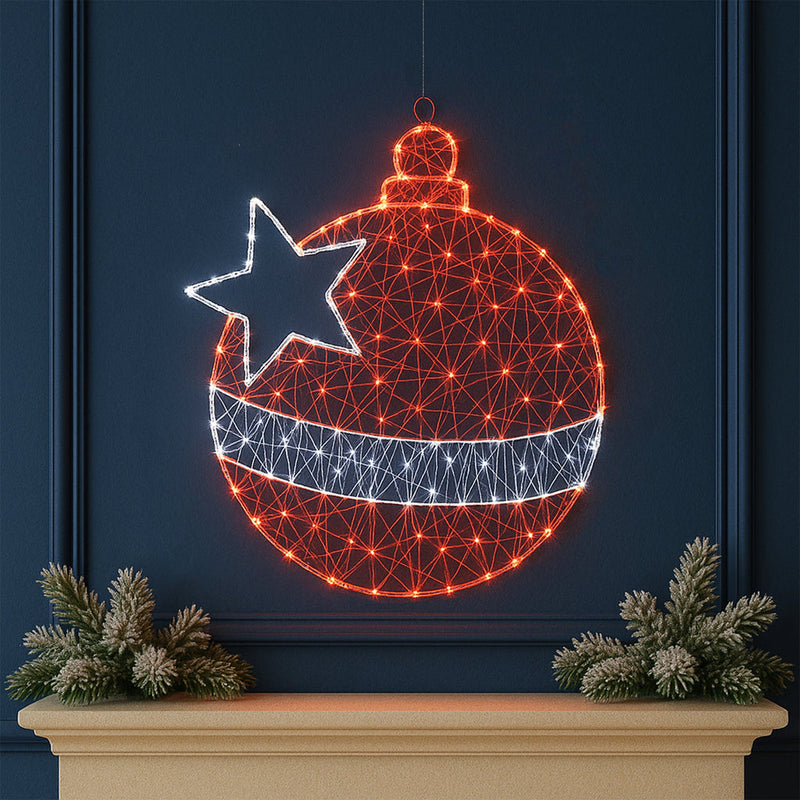 LED Christmas Bauble Silhouette Outdoor Micr - White + Red LED image 3