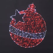 White and red micro LED bauble silhouette outdoor