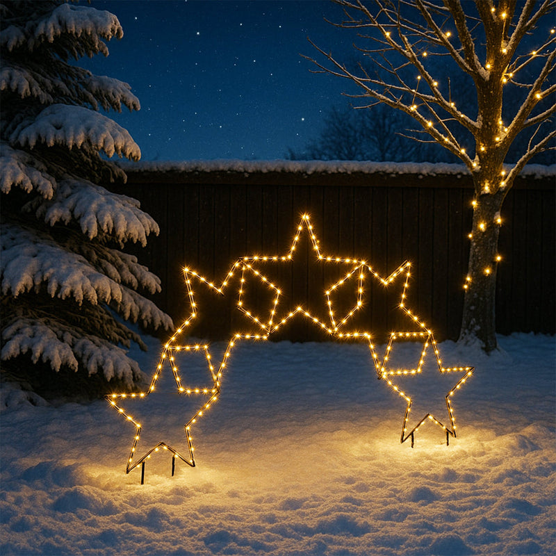 2D Lit Star Garden Arch - Warm White LED image 2