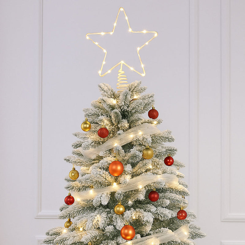 Warm white LED star tree topper