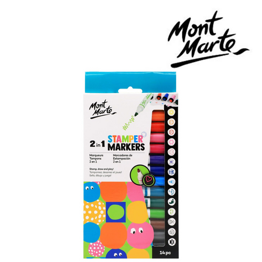 14 pack stamp markers – MM colouring markers with built-in stamp ends