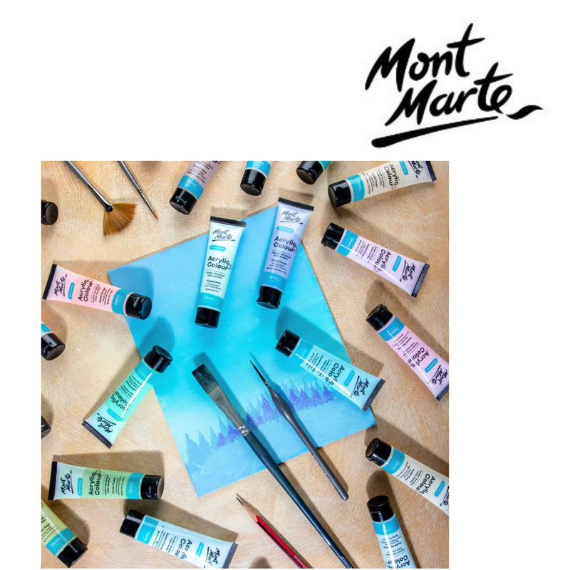 MM Acrylic Colour Pastel Colours set with 12 x 36ml acrylic paint tubes in soft pastel shades