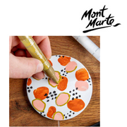 Mont Marte (MM) Dual Tip Acrylic Paint Pens Gold 2pc — opaque water-based acrylic paint markers with broad and fine tips for multi-surface craft and lettering – thumbnail